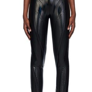 Mugler Black embossed leggings